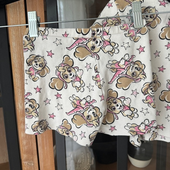 Paw Patrol set toddler girl matching tee shorts biker tshirt skyler beige stars - Picture 2 of 5
